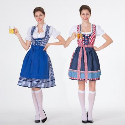 German Oktoberfest Bavarian Traditional Beer Dress Cotton Embroidered Maid Outfit Maid Costume