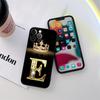 Initial E M J F K L H I Letter Phone Case for iPhone 11 15 16 Pro Max Case Coque 14 Plus 13 Pro 12 11 X XS 16 7 8 TPU Soft Cover