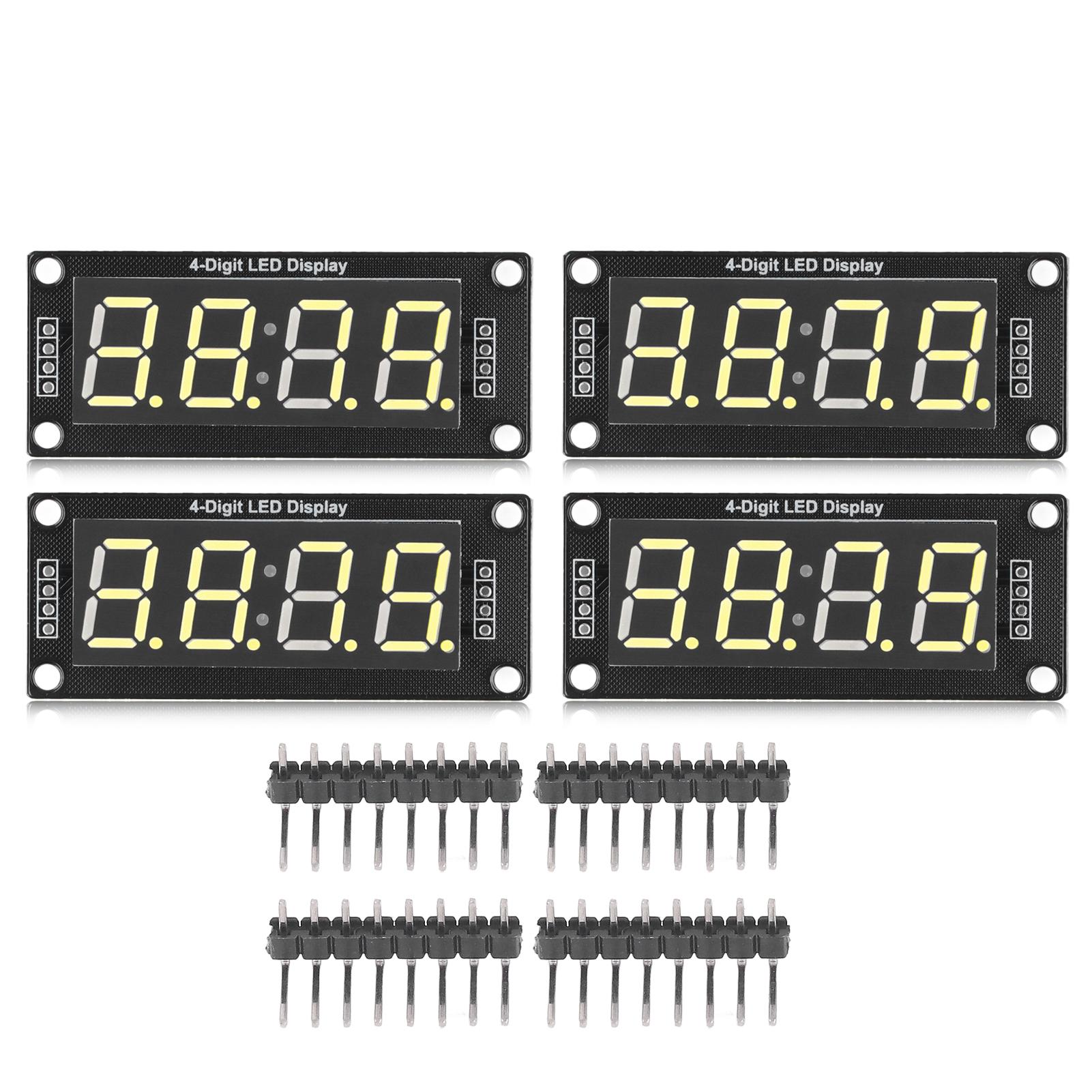 

4 Set 4 Digit Digital Tube LED Display Board 7 Segments Clock Module TM1637 0.56in Yellow MRA041E