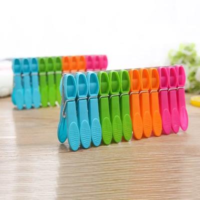 4 pinzas de ropa de colores, pinzas para colgar, perchas de plástico, pinzas para ropa, pinzas para toallas, ganchos de almacenamiento para el hogar.