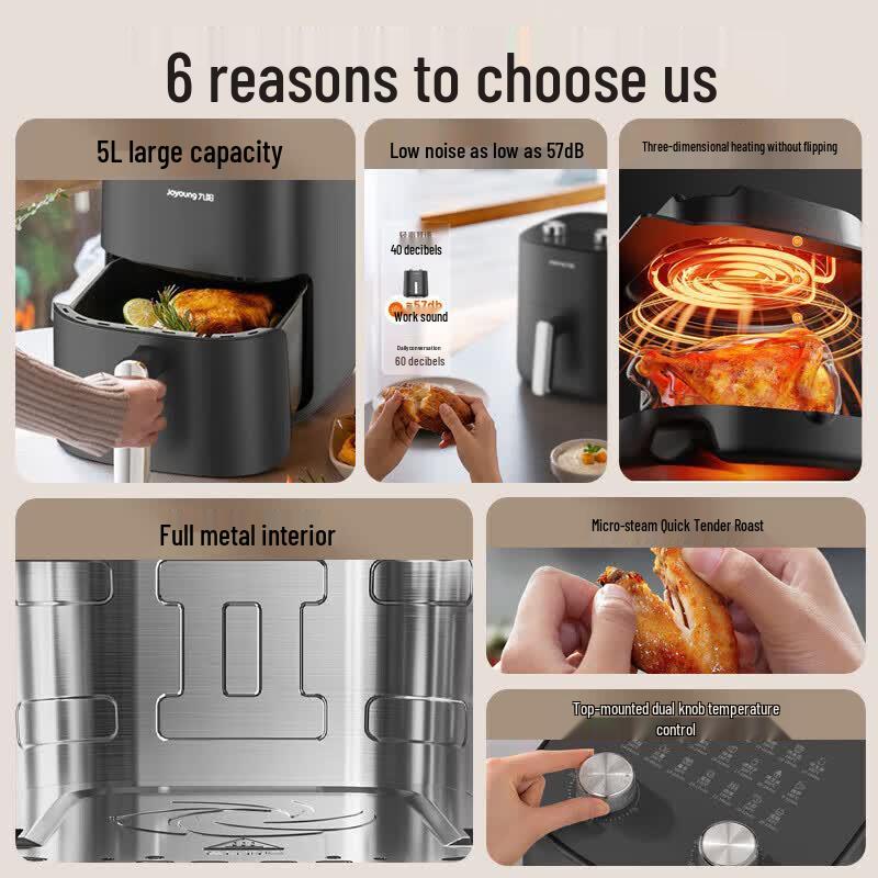 Joyoung 5L No-Flip Air Fryer Oven KL50-VF516 CN Plug (adapter Included)