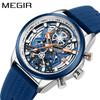 MEGIR Men's Silicone Quartz Watch 2235 - Fashionable Mechanical Style