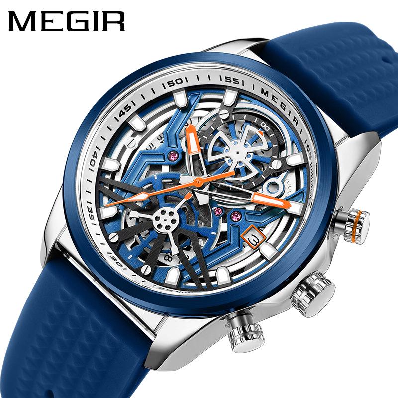 MEGIR Men's Silicone Quartz Watch 2235 - Fashionable Mechanical Style