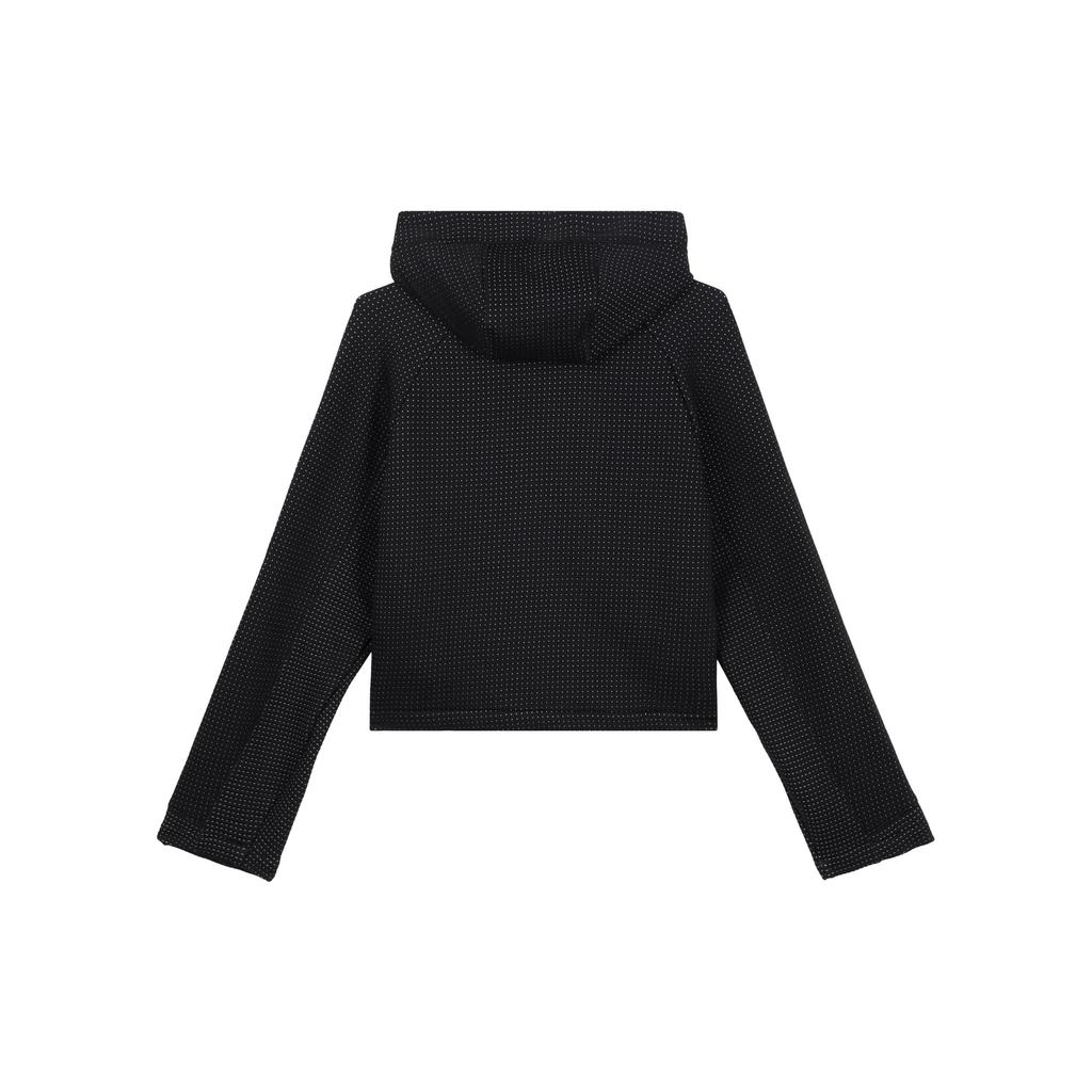 Nike Small Logo Dot Pattern Loose Fit Zip-Up Hoodie Women hoodies Black CZ1381-010