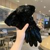 Ski Gloves Women Winter Fleece Thickened Warm Plush Cotton Waterproof Touch-Screen Gloves For Outdoor Riding Mountaineering