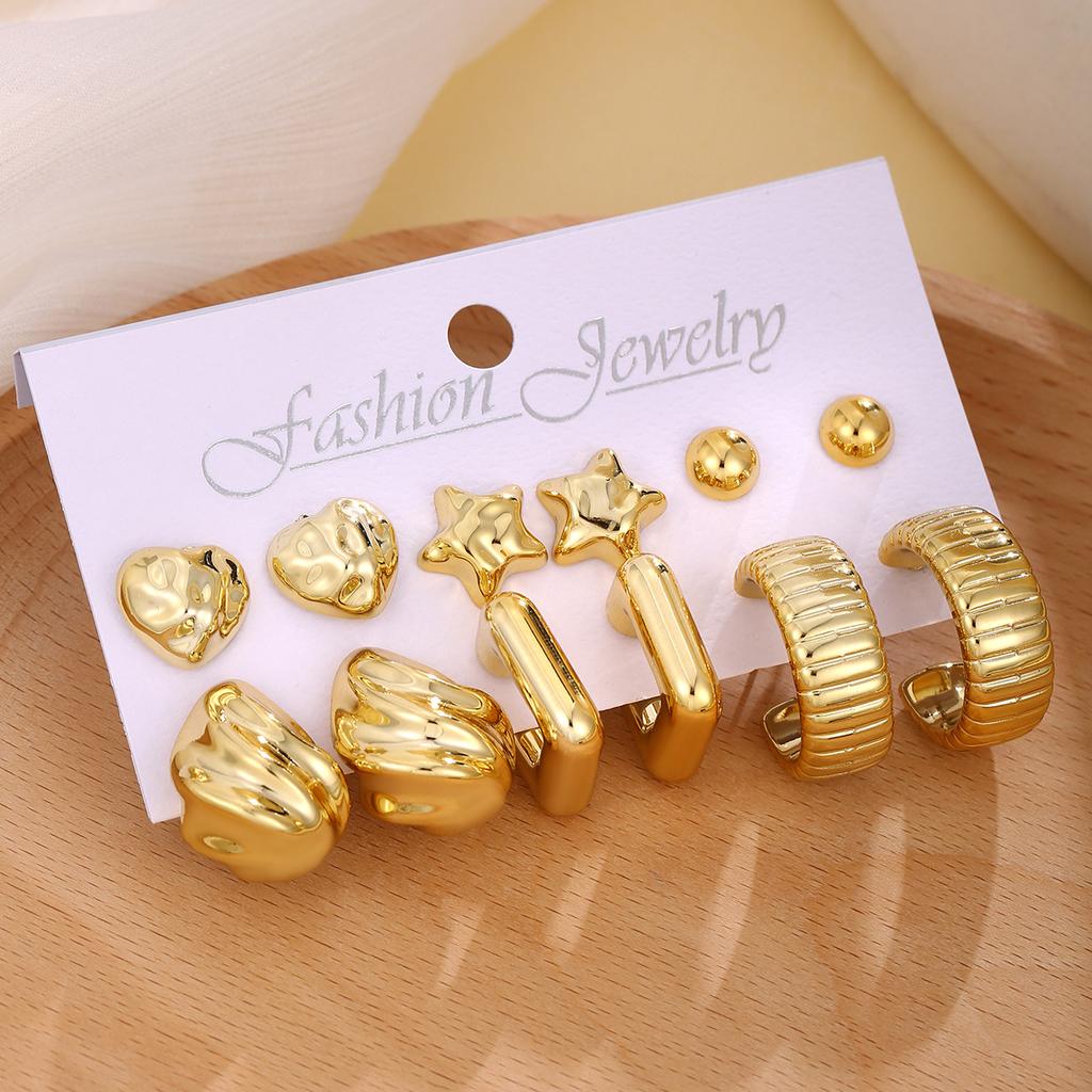 Hot-selling geometric irregular design earrings set, personalized design simple style CCB earrings