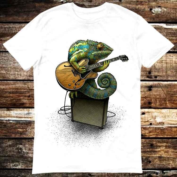 Chameleon Plays The Guitar T Shirt 6307 Unisex T-Shirt XXXL