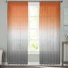 Orange Gray Gradient Abstract Sheer Curtains for Kids Bedroom Living Room Voile Window Curtains Tulle Drapes