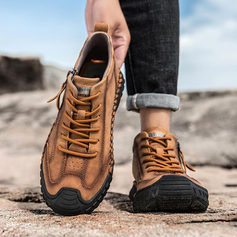 39-48 Men's Casual Shoes Breathable Mesh Casual Sneakers Boots for Men Mens Leather Boots Men's Genuine Leather Moccasins