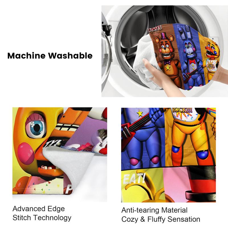 FNAF Collage Flannel Blanket Soft Warm Skin-Friendly Nap Throw For Office Home Sofa Bed Cover Travel Camping Home Party Decor