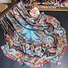 Bohemian Cashew Flower Silk Mulberry Silk Plain Crepe Satin Handmade Hemming 110 Large Square Scarf Silk Scarf Shawl