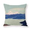 Painted Snow Mountain Sunset Colorful Sky Retro Pillow Case Sofa Model Room Decoration Pillow