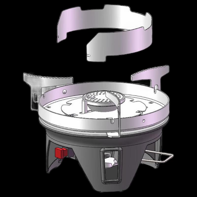 

ZISIZ Outdoor Cassette Stove with Wind Deflector