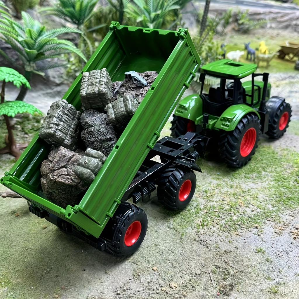 16,5 Zoll Große Bauernhof-Traktor-Spielzeuge mit Anhänger und Tierfiguren Realistisches Bauernhof-Traktor-Set für Weihnachten Geburtstag Geschenk