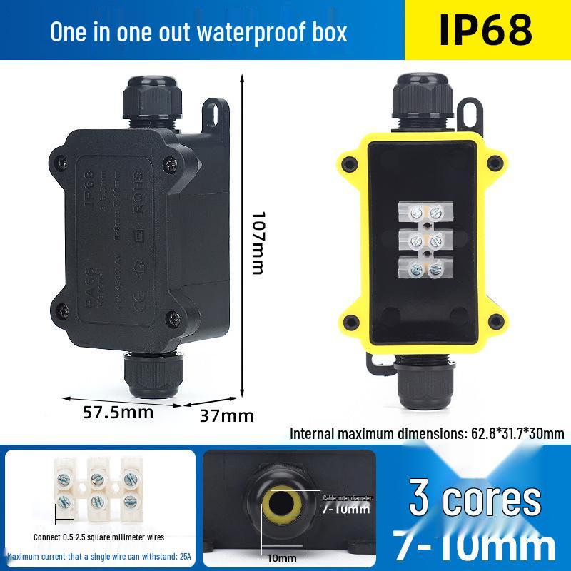 Outdoor IP68 Rainproof Plastic Junction Box with Terminal Block for PC Rooms & Street Lighting