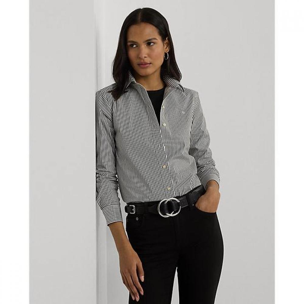 Lauren Ralph Lauren Striped Easy Care Cotton Shirt  Wmlrshts6820437001 XXS