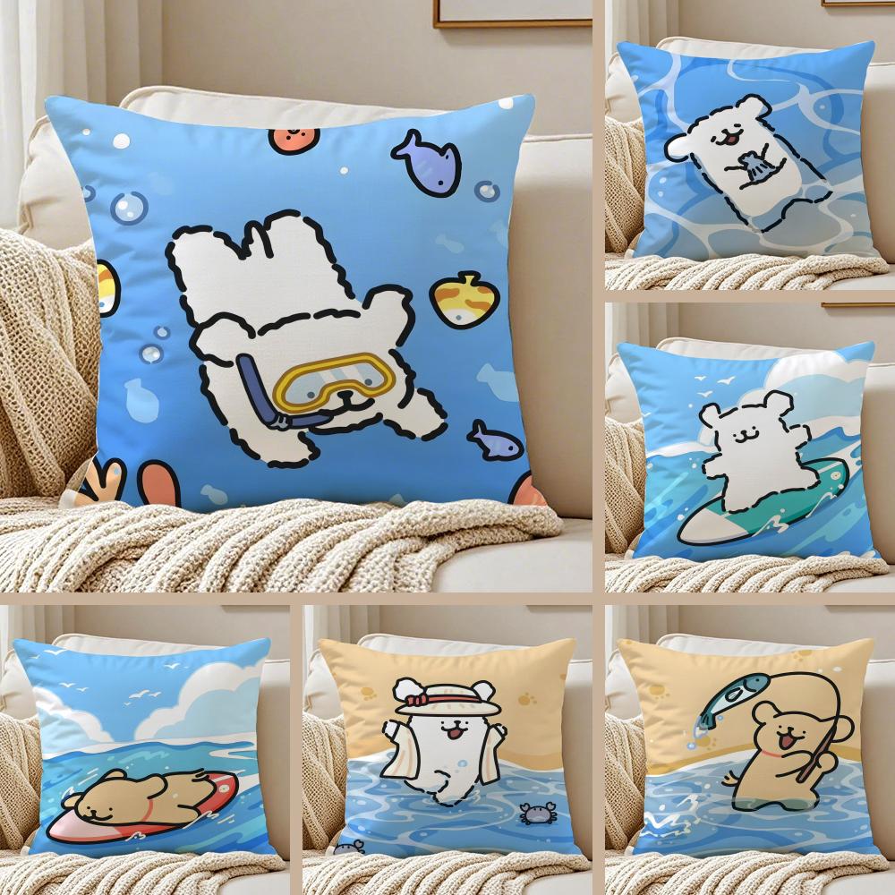 moonlab studio Art Cartoon Cute Dog Cushion Cover Pillowcase Antidustmite living Room Sofa Decor Cushion Room