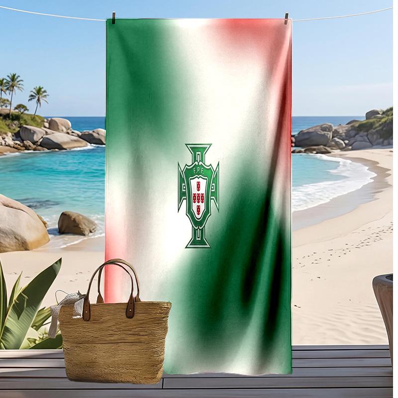 Asciugamano da Spiaggia Stampa Calcio Portogallo Asciugatura Rapida Super Assorbente Morbido Asciugamano da Bagno per Nuoto Spiaggia Viaggio Souvenir Regalo