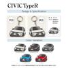 Jeep Center CIVIC TypeR 6th Generation Car Acrylic Key Chain Honda Licensed Product, Frame Red