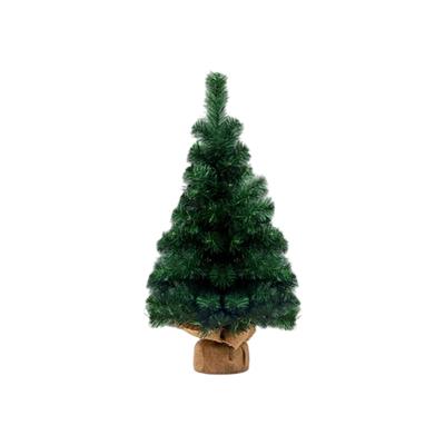 Christmas Tree Table Top Decoration With Natural Burlap Base For Home Office Holiday Decoration