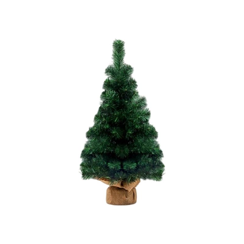 Christmas Tree Table top Decoration With Natural Burlap Base For Home Office Holiday Decoration