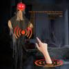 Horror Pumpkin Skull Hanging Ghost Decoration with Voice Control and Eerie Red Eyes Enhance the Spooky Atmosphere of Your Halloween Party