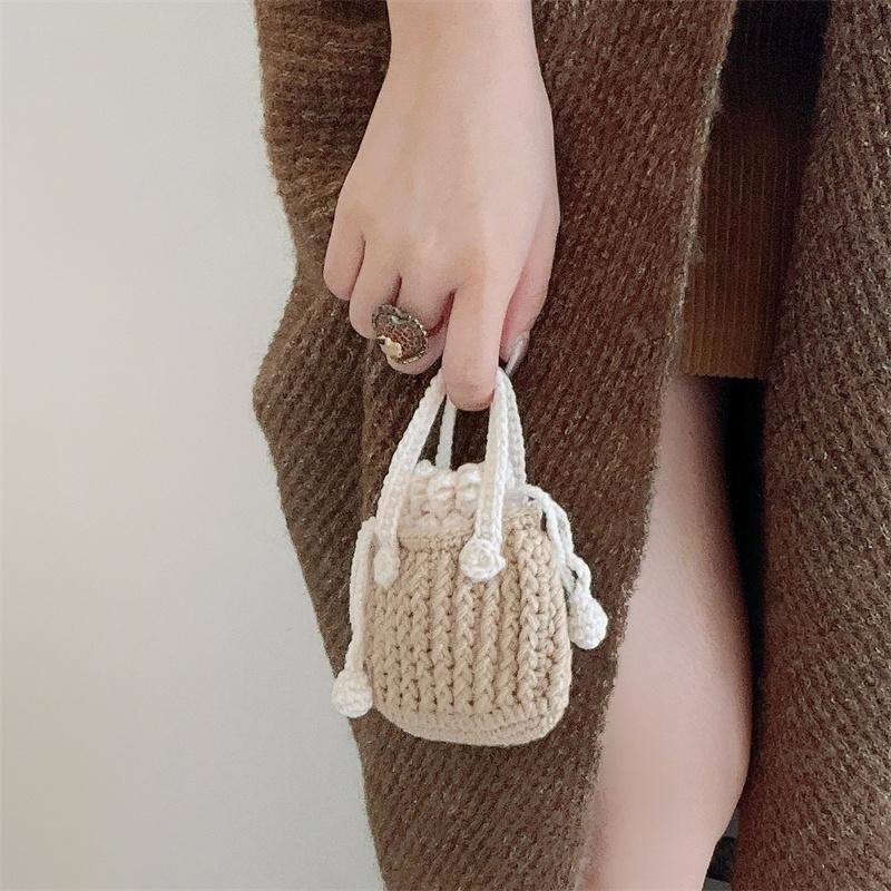 Koreanische Niedliche Gestrickte Handtasche Hülle Für Apple Airpods 4 Pro 2 3 1 Abdeckung Weicher Stoff Kopfhörer Ladehüllen Für Airpod Pro 2 3 Capa