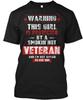 Veteran Warning This Girl Is Protected By T-Shirt Made In the USA Size S To 5XL