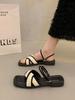 French fairy style flat bottom two wearing sandals female summer fashion with skirt temperament popular versatile Roman cool slippers