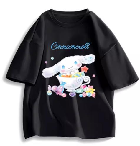 2026 New Fashion RoundNeck ShortSleeve TShirt Spring Summer Sanrio Cinnamoroll Women TShirt Cute Top Clothing