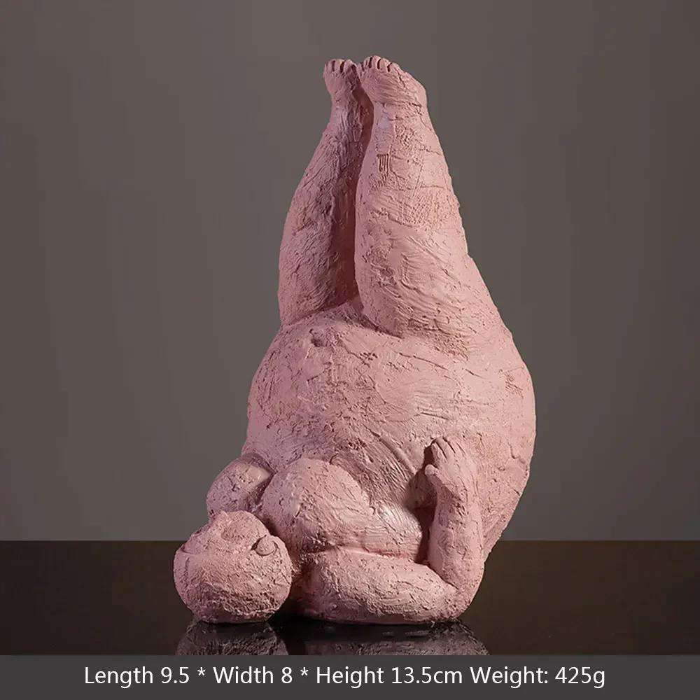 Resin Abstract Fat Lady Yoga Statue Home Decor Decoration Room Figurines Interior Desk Accessories Sculptures Nordic Living