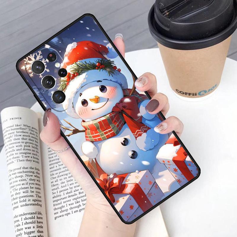 Christmas Snowman Penguin Santa Reindeer Phone Case Cover For Samsung Galaxy S24 S25 Ultra S21 S22 S10E Note 10 Plus 20 FE S23