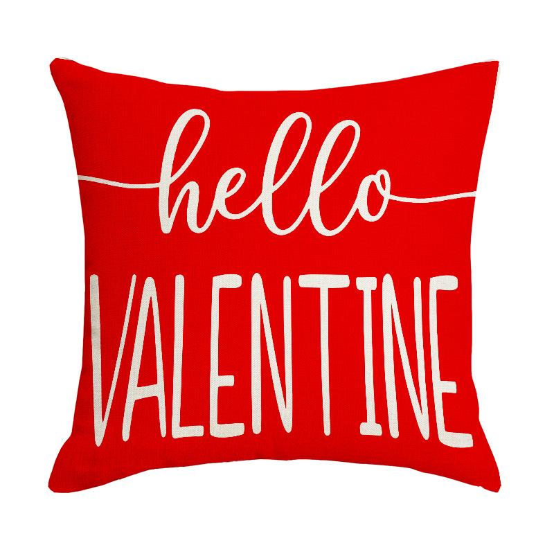 New Valentine's Day Pillow Love Letter Print Pillow Simple and Versatile Linen Pillow