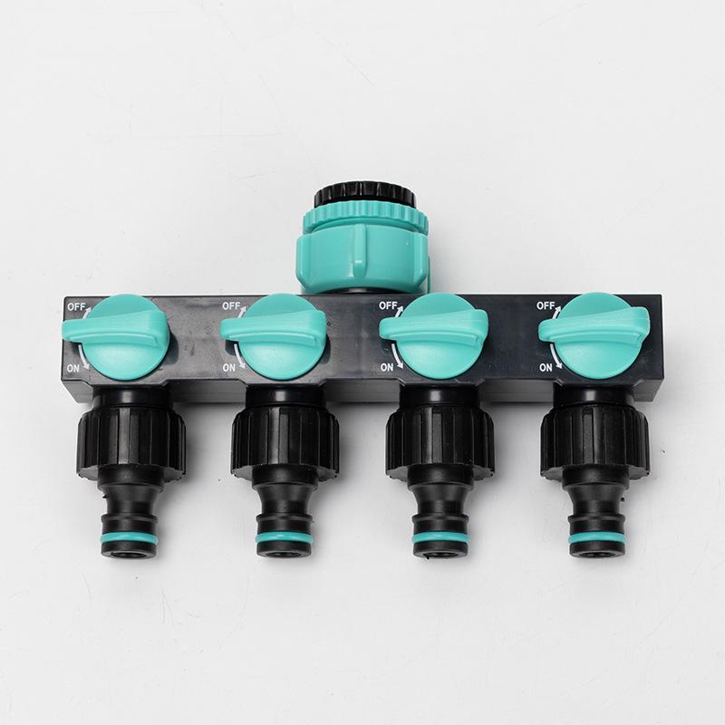 Car Wash 4/6-Point Diverter, 1" Faucet Connector, 5-Way with Ball Valve