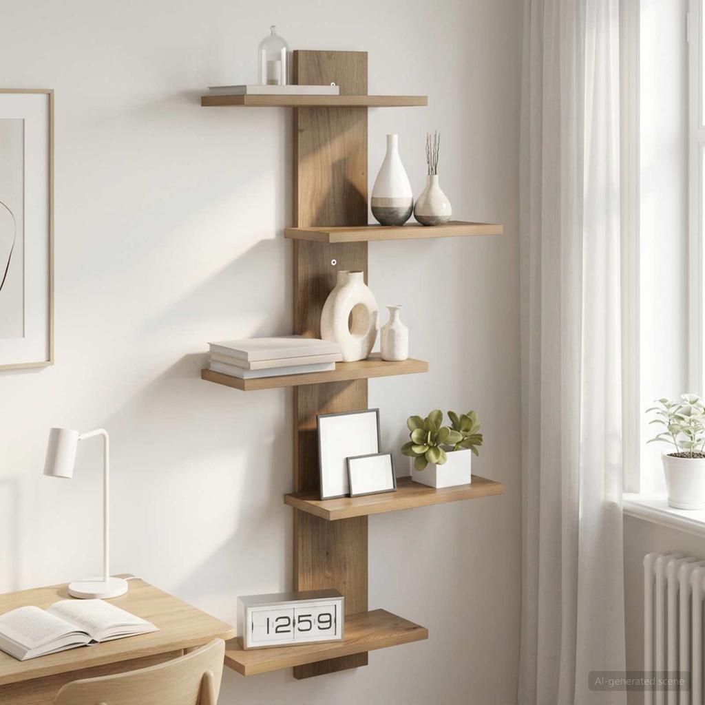 Wall Shelf Artisan Oak 48.5 x 15 x 101 cm Engineered Wood