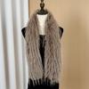 Women Scarf Solid Color Imitation Turkey Feathers Long Scarf Autumn Winter Warm Scarf Daily Party Street Wear