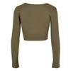 Urban Classics Womens/Ladies Ribbed Cropped Long-Sleeved Top