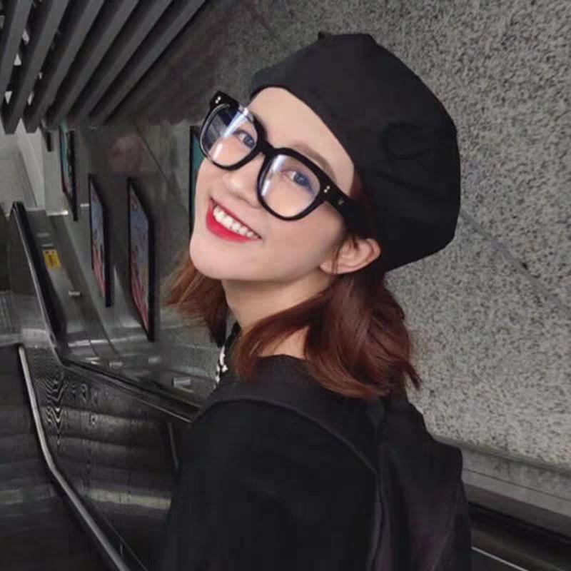 2023 New V Large Black Frame Anti-Blue Light Glasses – No Makeup Look, Internet Celebrity Fashion