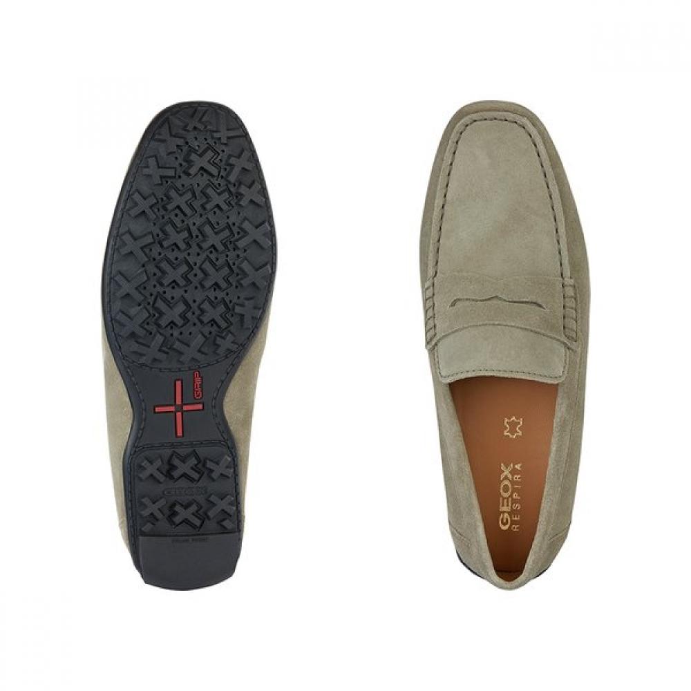 Geox CoSmopoliS PluS Herren Suede Loafer Khaki m1S5cfb4S61