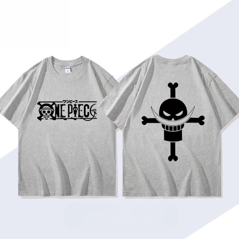 Whitebeard One Piece TShirt Men Summer Edward Newgate Jolly Roger Graphic Short Sleeve Streetwear Loose Fit Anime Fan Tee