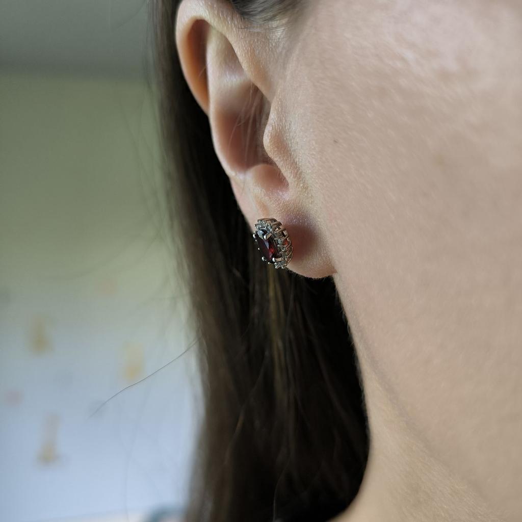 Silver Earrings with Natural Garnet 2.15ct (2191469)