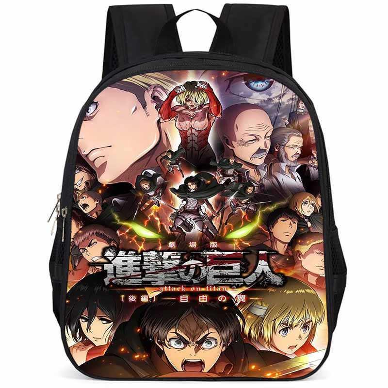 Durable Attack On Titan Backpack For Elementary Students 15 Inch Large Capacity