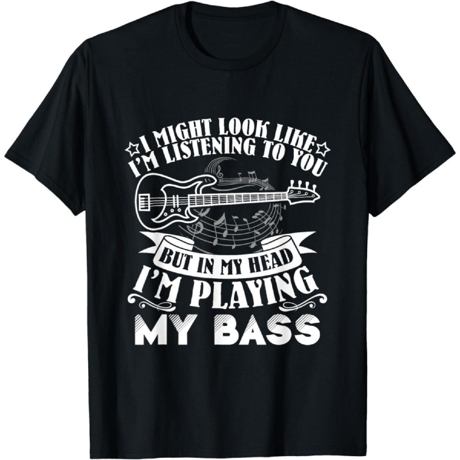 

Funny Bass Guitar Lover Graphic Women and Men Bass Player T-Shirt XXXXXL чорний