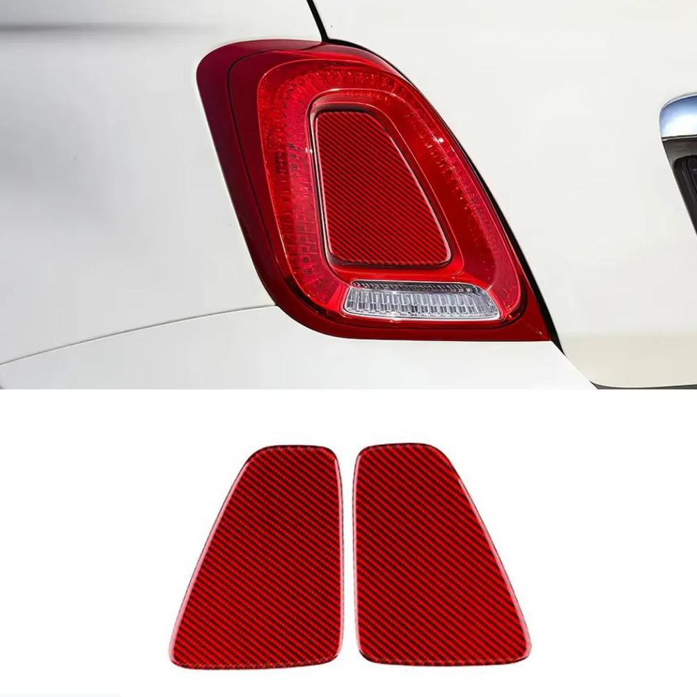 2pcs Rear Lampshade Sticker For Fiat 500 For Abarth 595 695 2017- Rear Tail Light Cover Trim Carbon Fiber Accessories