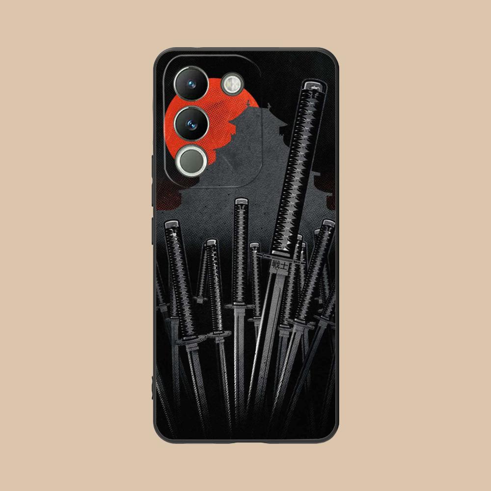 Katana Samurai Ronin Sakura Phone Case for VIVO V60 V50 V40 V30 V29 V27 V25 V23 Pro Lite 5G Colorful Printing Cover Pretty Cover