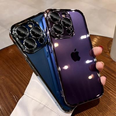Husă transparentă pătrată cu placare de lux pentru iPhone 16 15 14 13 11 12 Pro Max Mini XR X XS Max 14 8 7 Plus SE 2020 husă din silicon