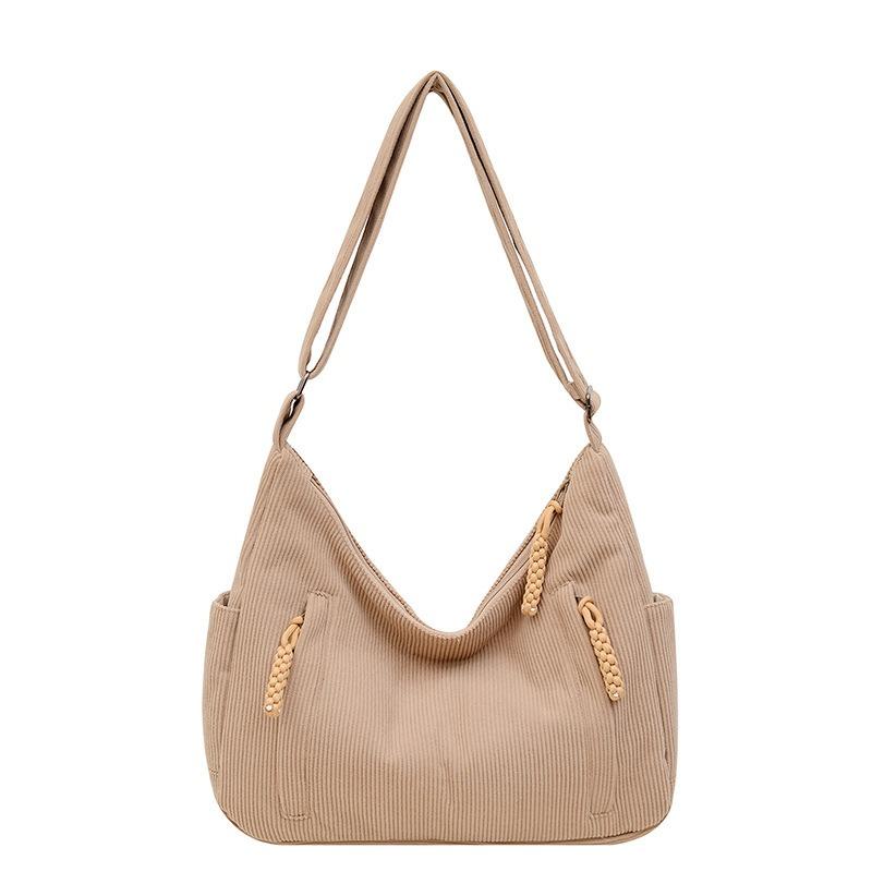 Crossbody dumpling bag large capacity corduroy female college student cloth bag new fashion versatile single shoulder tote bag