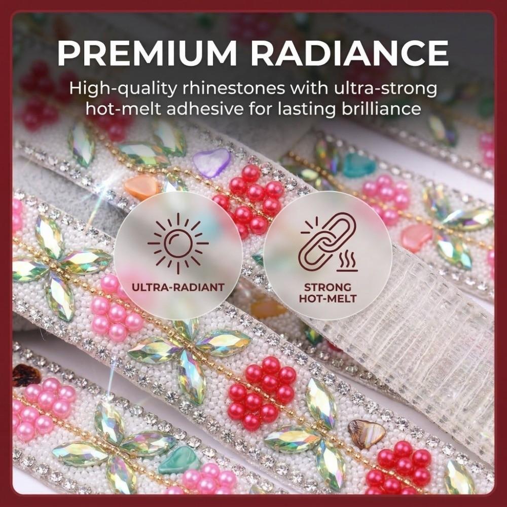 DIY Rhinestone Trim Self Adhesive Hot Fix Tape Iron On Trim Rhinestone Chain  Dance Costumes