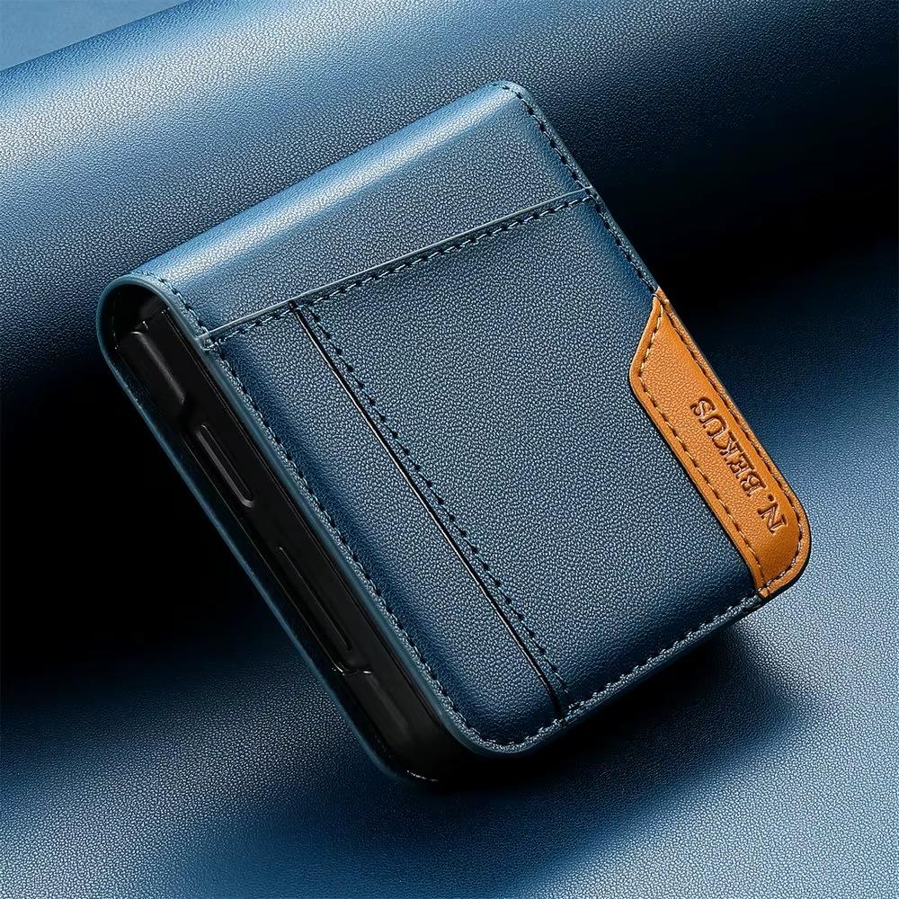 Business Leather Wallet Card Holder Magnetic Bag Phone Case For Samsung Galaxy Z Flip 7 FE 5G Flip 6 ZFlip 5 4 3 Flip7 Flip6