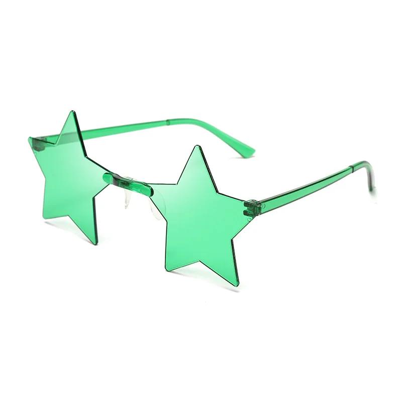 Star Shape Sun Eyeglasses Ultra Light Funny Pentagram Candy Colors Eyewear Decoration Party Rimless Sunglasses UV400 Gafas De Sol